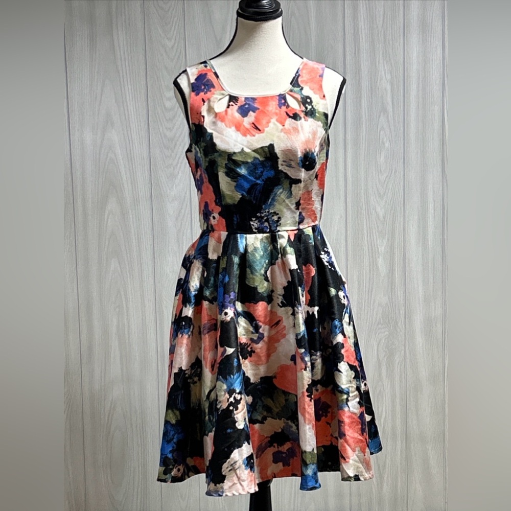 Gabby Skye Sleeveless Floral Knee Length Dress Size 4